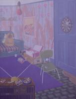 Van Goghs Nottingham Bedsit - 1980 - acrylic on canvas - 635mm x 853mm